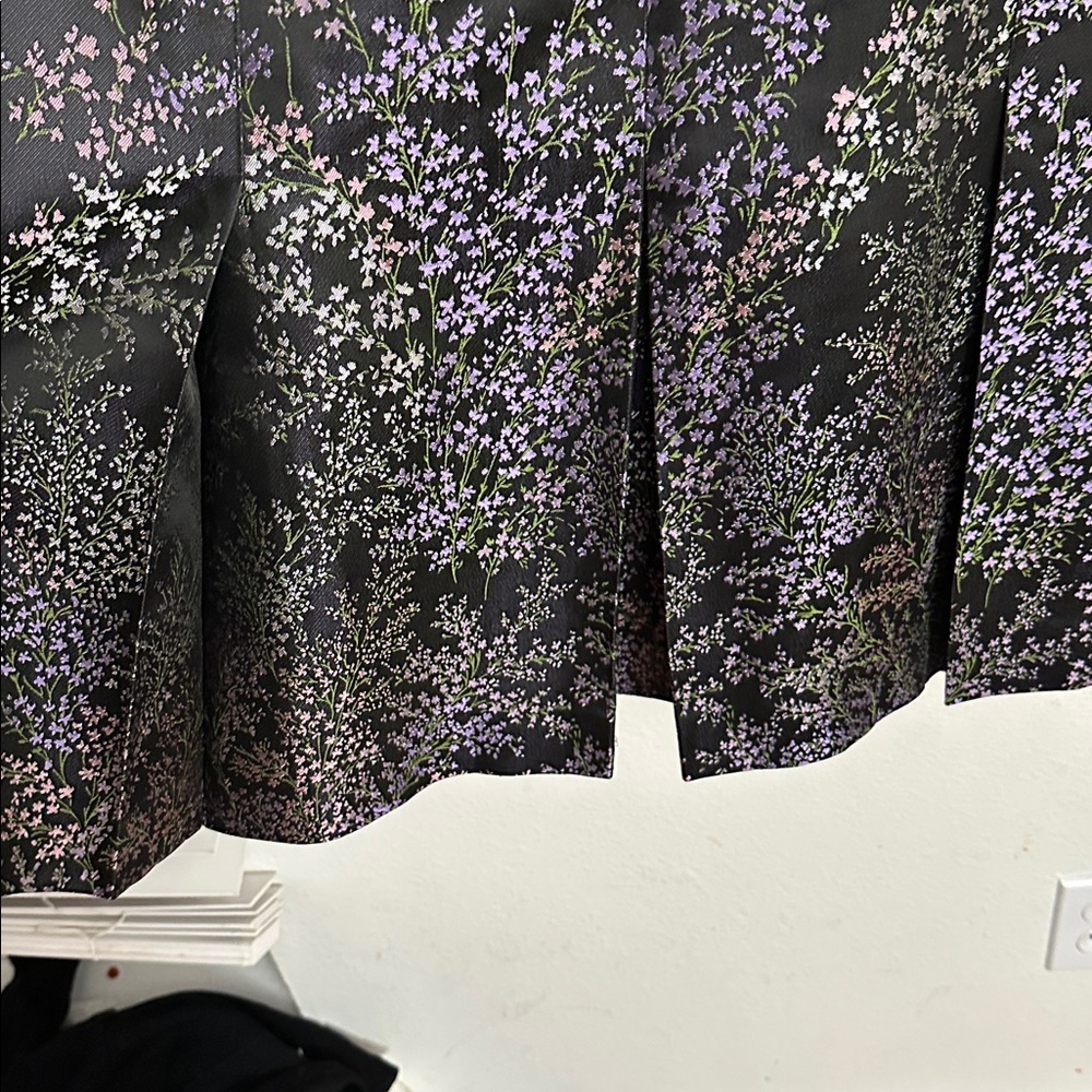 Michael Kors Black and Purple Floral Midi Dress - Picture 3 of 6